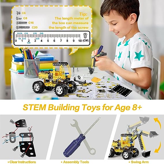 Lucky-Doug-Stem-Building-Projects-Toys-for-Kids-8-9-10-11-12-Year-Old-256-PCS-Metal-Building-Construction-Model-kit-Engineering-Building-Blocks-DIY-Educational-Gifts -2
