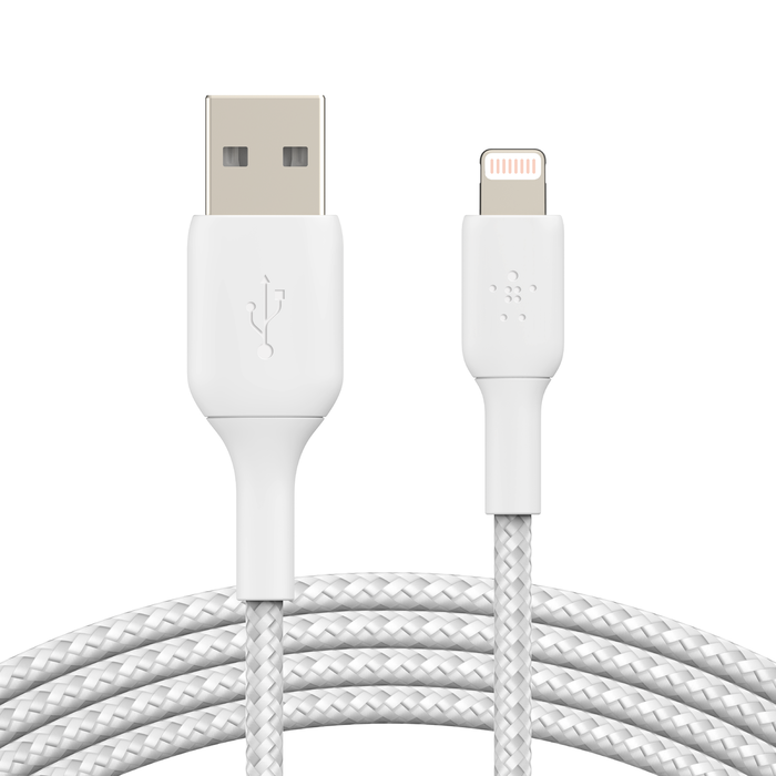 Braided-Lightning-to-USB-A-Cable-3m-98ft-White - Promallshop